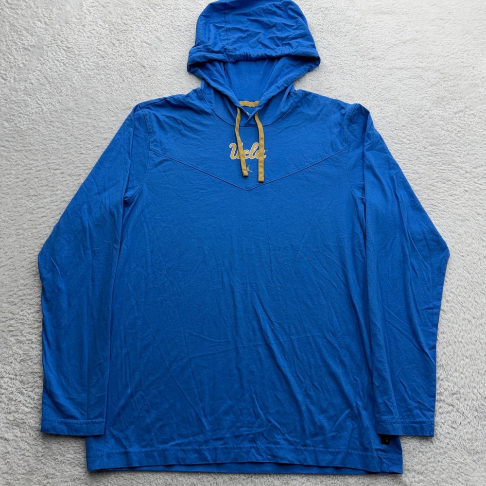 Jordan UCLA Bruins Mens Blue Hooded Long Sleeve T-Shirt Small Jumpman NCAA